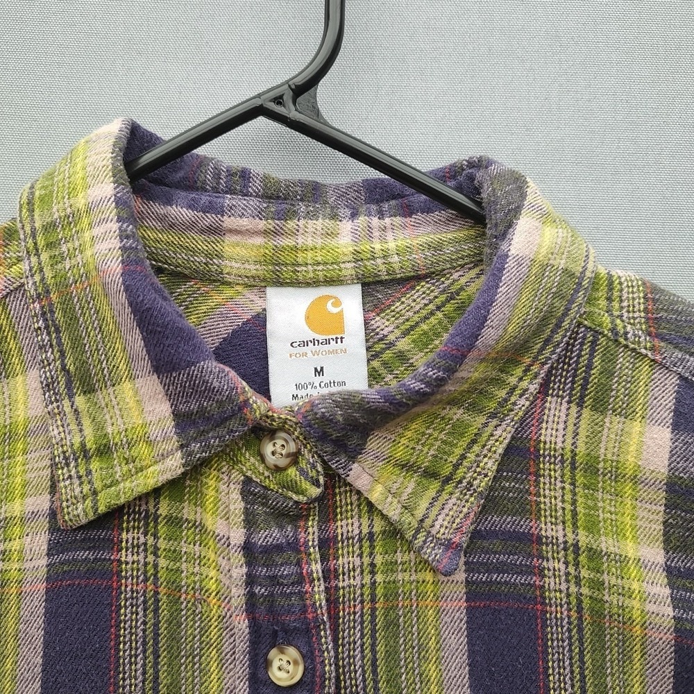 Carhartt For Women Multicolor Flannel‎ Button Up Shirt Size Medium - Picture 2 of 14